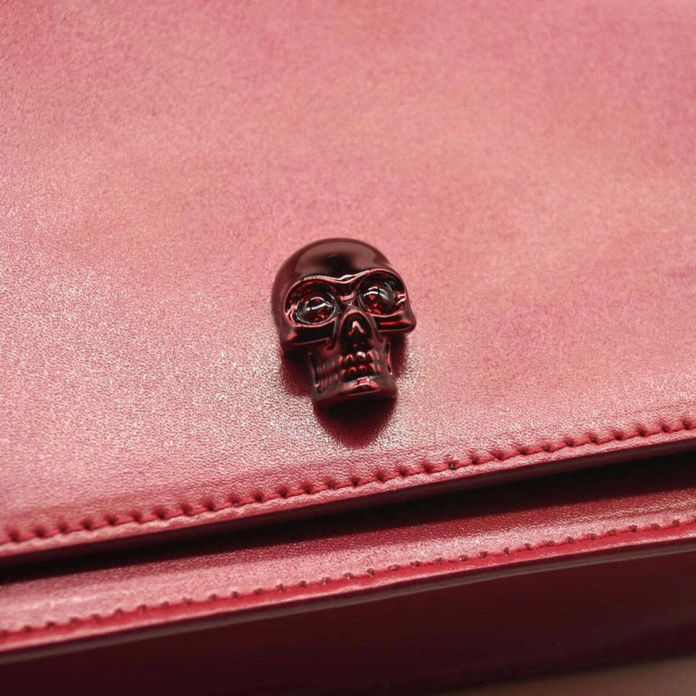 ALEXANDER MCQUEEN Skull Mini Leather Shoulder Bag In Red - Picture 10 of 15